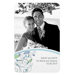 BOHO Chique Foto Save the Date Blue Budget Magneet