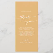 Boho chique gele goudsbloem dank u plaats kaart (Voorkant)