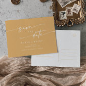 Boho Chique Gele Marigold Bruiloft Save the Date Uitnodiging Briefkaart