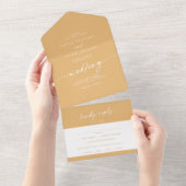 Boho Chique Gele Marigold Maaltijd Keuze RSVP Brui All In One Uitnodiging (Afscheurbaar)