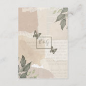 boho chique groen bruiloft informatiekaartje (Achterkant)