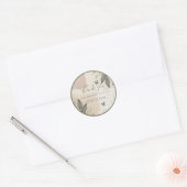  boho chique groen bruiloft ronde sticker (Envelop)