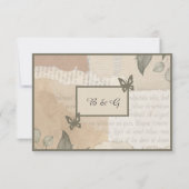  boho chique groen bruiloft RSVP kaartje (Achterkant)