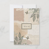  boho chique groen bruiloft RSVP kaartje (Achterkant)