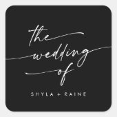 Boho Chique KLEUR BEWERKBAAR Bruiloft Envelop Afdi Vierkante Sticker (Voorkant)