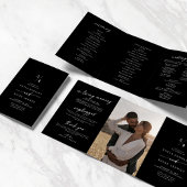 Boho Chique KLEUR BEWERKBAAR Monogram Bruiloft Drieluik Programma