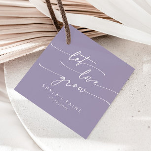 Boho chique lavendel Paarse laat liefde groeien br Bedankjes Labels