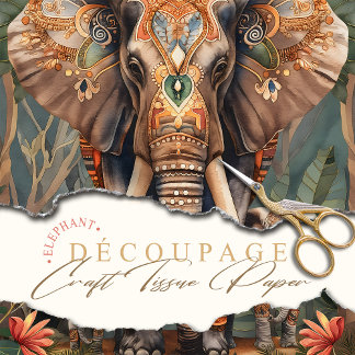 Boho Chique Olifant Moeder en baby's Bohemian Tissuepapier