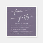 Boho chique pruim Paarse bruiloft leuk feit servet (Voorkant)