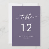 Boho chique pruim Paarse bruiloft tafel nummers Kaart (Voorkant)