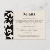 Boho chique retro bloemenbruiloft informatiekaartje (Voorkant)