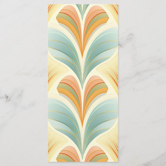 Boho chique retro kleurrijke bloemenbruiloft menu (Achterkant)