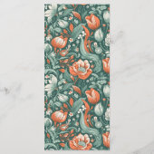 Boho chique retro kleurrijke bloemenbruiloft menu (Achterkant)