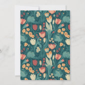 Boho chique retro kleurrijke bloemenbruiloft save the date (Achterkant)
