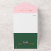 Boho chique retro kleurrijke bloemenbruiloft uitno all in one uitnodiging (Buitenkant)