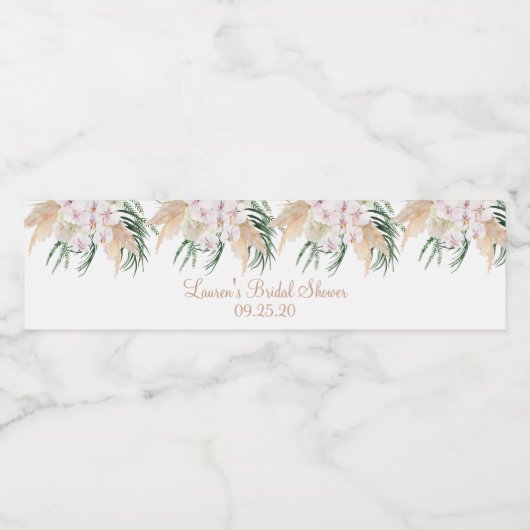 Boho Chique waterflesetiket Waterfles Etiket (Enkel label)