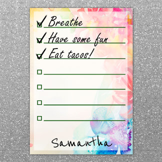 Boho chique Waterverf bloemrijke to-do lijst 4" x Post-it® Notes