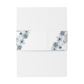 Boho chique wilde bloemen bruiloft buik band uitnodigingen wikkel (Achterkant Voorbeeld)