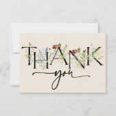 Boho chique wilde bloemen dank u kaarten (Voorkant)