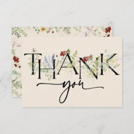Boho chique wilde bloemen dank u kaarten