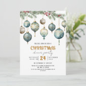 Boho Christmas ornament party Invitation (Debout devant)