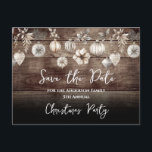 Boho Christmas Party Enregistrer la date Carte pos<br><div class="desc">Amusant aquarelle design de Noël. Tout le texte est ajustable et facile à changer pour vos besoins de partie. Enregistrez les cartes postales de la fête de Noël de la famille Date.</div>