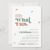 Boho Christmas Party Invitation Retro Holiday Sage (Devant)