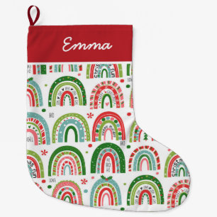 Boho Christmas Rainbow's Name Monogram Grote Kerstsok
