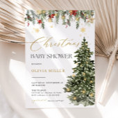 Boho Christmas Tree Lights Baby shower Uitnodiging