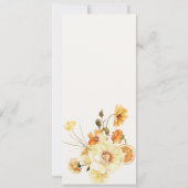 Boho Citroen Geel Waterverf Bloemen Verloving Kaart (Achterkant)