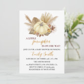 Boho Citrouille Automne Baby shower Invitation (Debout devant)