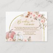 Boho Citrouille Baby showers livres pour carte béb (Devant)