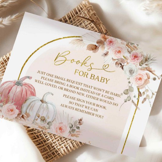 Boho Citrouille Baby showers livres pour carte béb