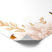 Boho Citrouille Floral Automne Baby shower Affiche (Coin)