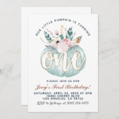 Boho Citrouille Invitation d'anniversaire (Devant / Derrière)