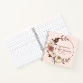 Boho Citrouille rose fille Baby shower livre d'or (Intérieur)