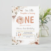 Boho Citrouille Turin Une invitation Anniversaire (Debout devant)