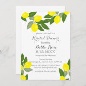 Boho Citrus Lemon Bridal Shower Invitations Kaart (Voorkant / Achterkant)