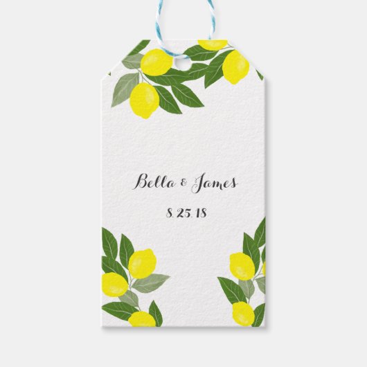 Boho Citrus Lemon Cadeau Labels Cadeaulabel (Voorkant)