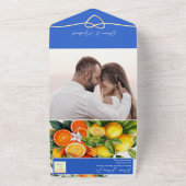 Boho Citrus Lemon Sinaasappel Bruiloft All In One Uitnodiging (Buitenkant)