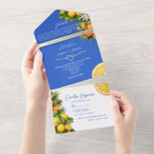 Boho Citrus Lemon Sinaasappel Bruiloft All In One Uitnodiging (Afscheurbaar)
