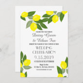 Boho Citrus Lemon Wedding Invitations (Devant / Derrière)
