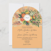 Boho Citrus QR Wedding Kaart (Voorkant)