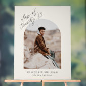 Boho Class of 2025 Arch Photo Afstuderen Acryl Bord (Neutraal)