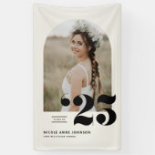 Boho Class of 2025 Arch Photo Afstuderen Spandoek (Verticaal)