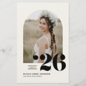 Boho Class of 2025 Arch Photo Afstuderen Uitnodige (Voorkant)