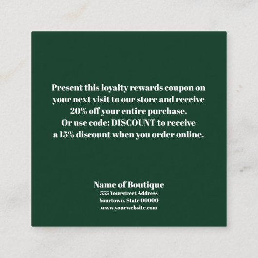 Boho Classy Spring bloom Boutique korting Coupon (Achterkant)