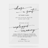 Boho Clear Acryl Trouwstoel Unplugged Ceremony Acryl Bord (Voorkant)