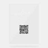 Boho Clear QR Code Acryl Trouwstoel Grafiek Acryl Bord (Voorkant)