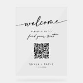 Boho Clear QR Code Acrylique Mariage Seing Chart (Recto)